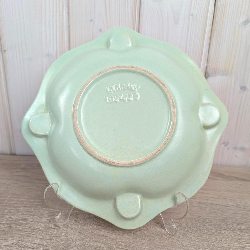 Jasba Germany Advent Candle Holder, Celadon Mint Green Ceramic, Model 1924/25, Pre-1949, Rare Early Version, Advent Wreath Bowl
