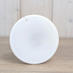 Handpainted Bohemian Candleholder, White Glass with Blue Cut Accents, Central Europe, Vintage