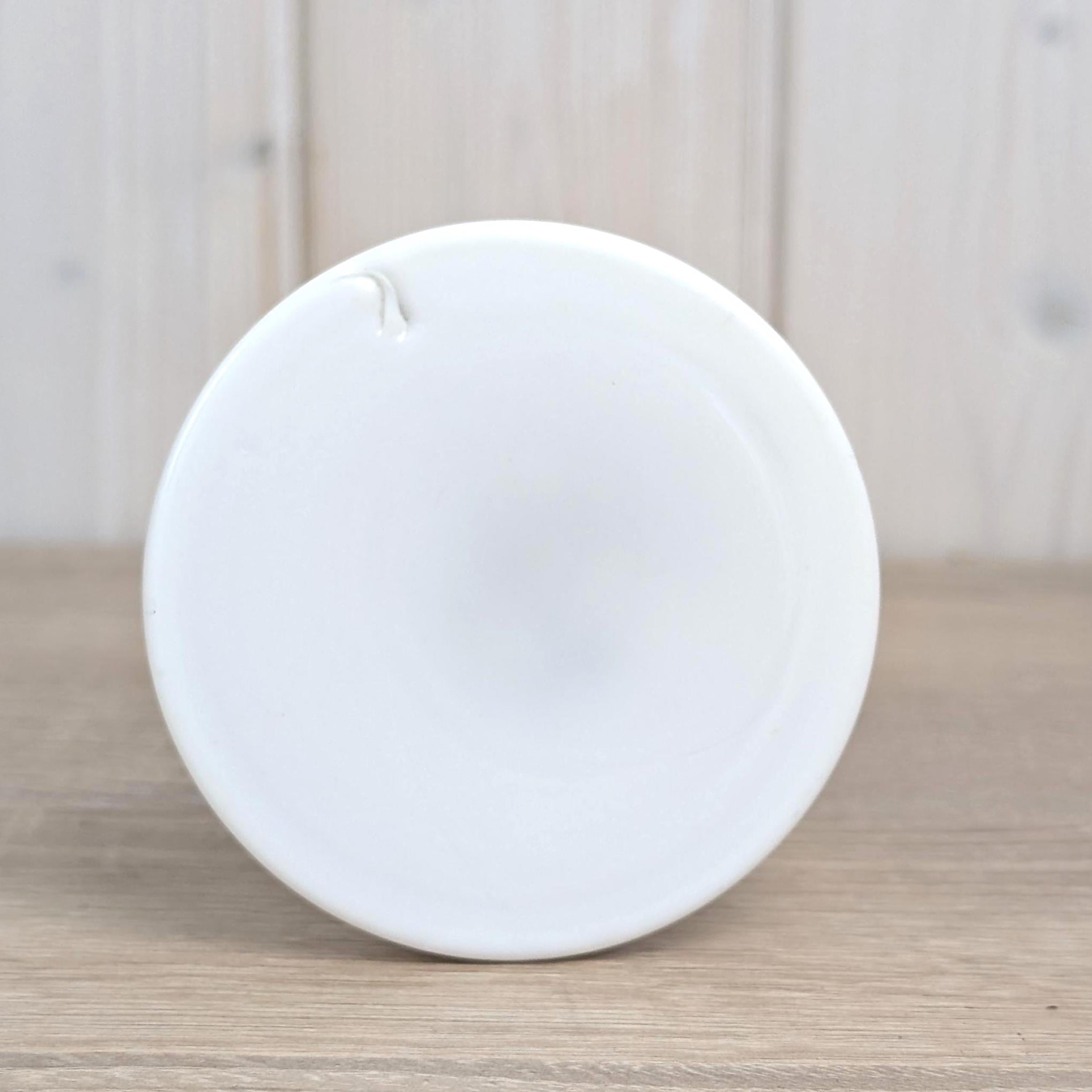 Handpainted Bohemian Candleholder, White Glass with Blue Cut Accents, Central Europe, Vintage