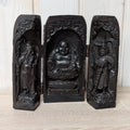 Handcarved Folding Travel Shrine: Chinese Buddha Altar, 20th Century Devotional Art