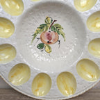 Hand Painted Italian Egg Plate, Ceramic Serving Dish Italy, Mid Century Tableware, Vintage 1960s
