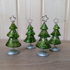 Glitter Christmas Tree Place Card Holders, Department 56, Holiday Decor Set