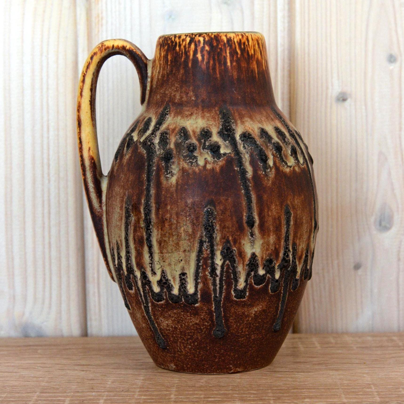Scheurich West Germany Jug Vase 414-16 Lava Glaze Mid Century Ceramic Vintage Decor