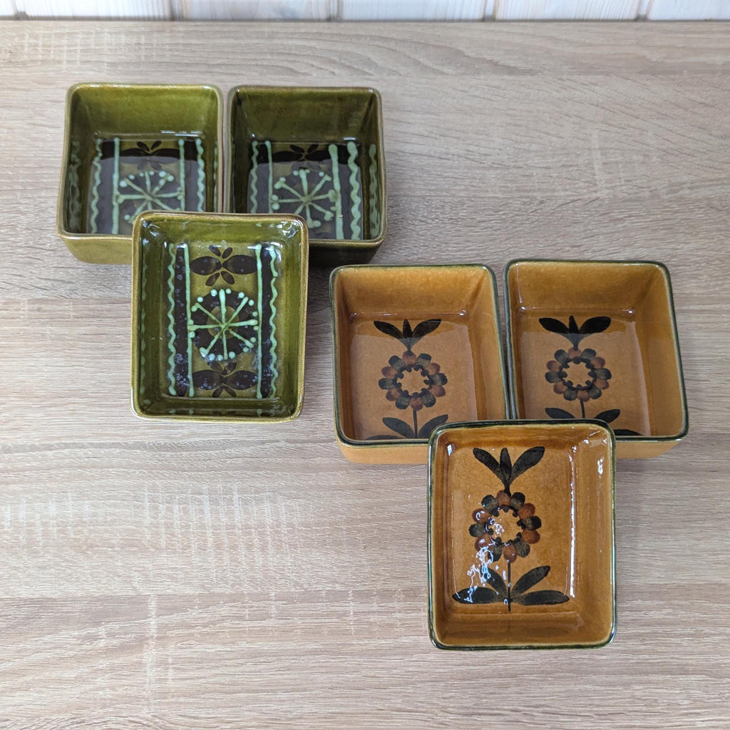 Schädler Ceramic Snack Bowls Set, Mid Century German Pottery