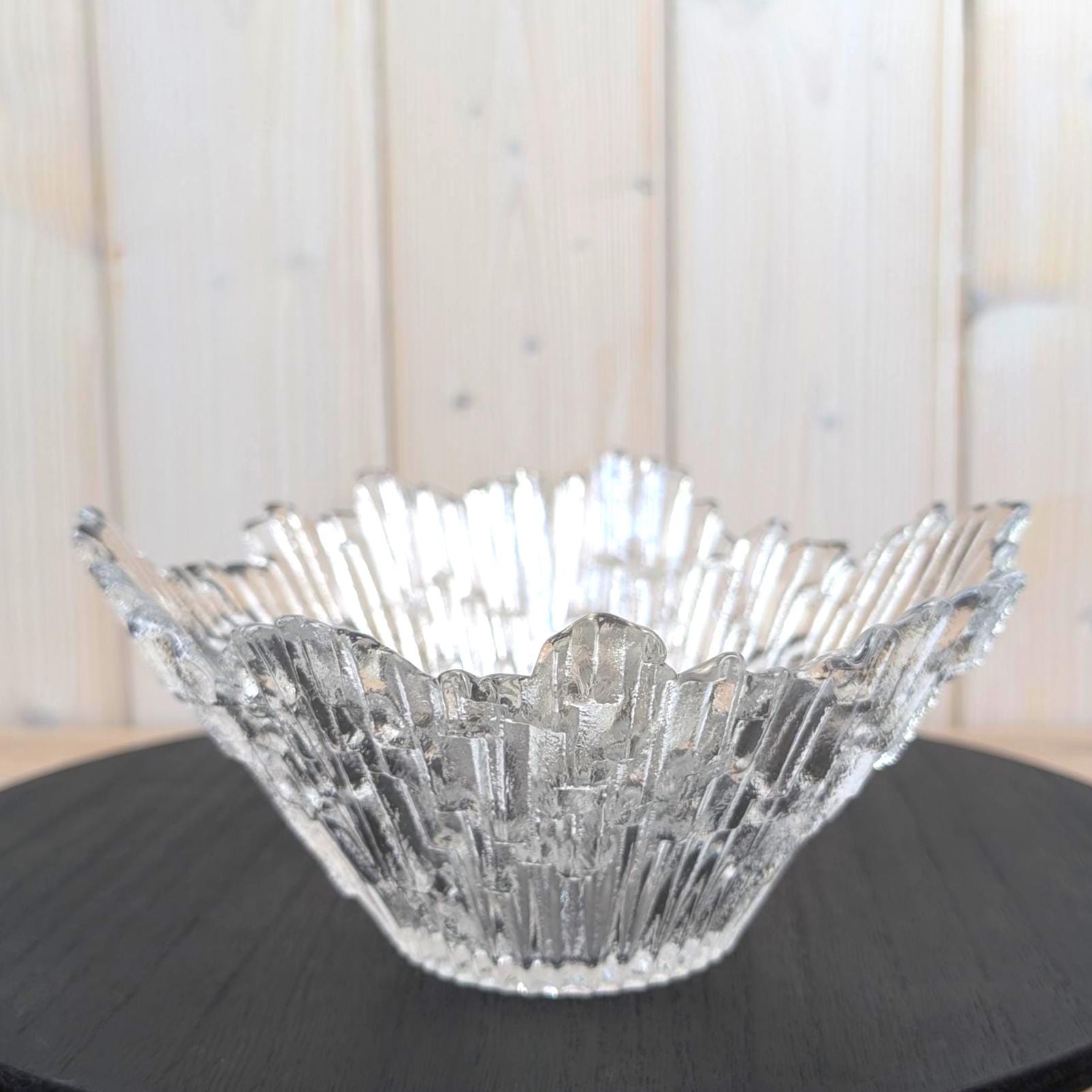 Vintage Humppila Revontulet Glass Bowl, Northern Lights, Tauno Wirkkala, Finland, 1970s