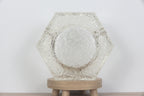 Heavy vintage glass hexagon ashtray