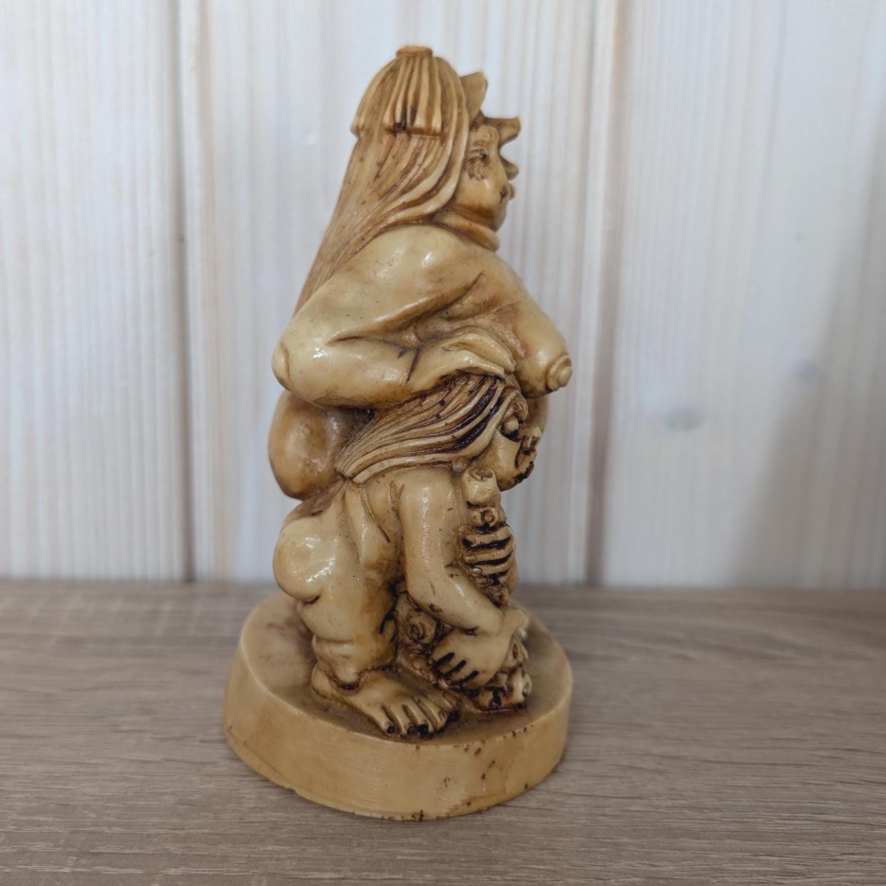 Charming Nordic Troll Pair, Resin Figurines, Scandinavian Folk Art, Vintage 1970s