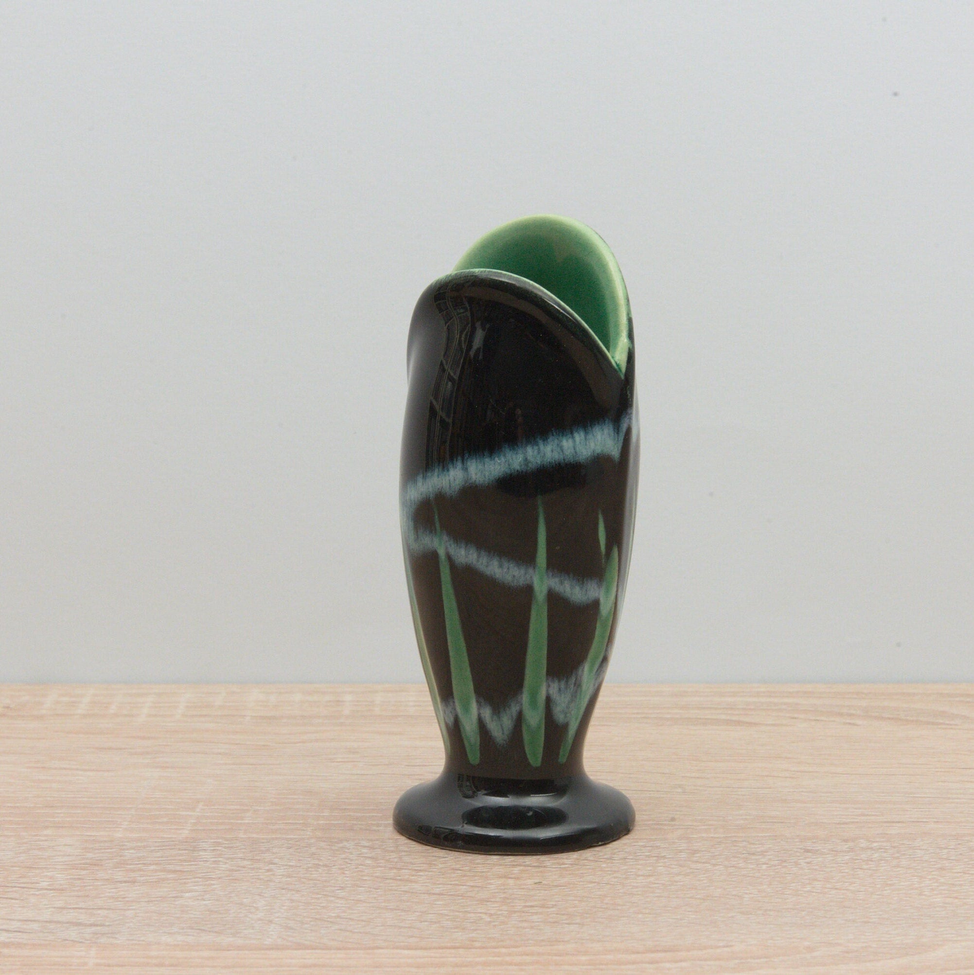 Rare - Scheurich Vase - 234-13 - Black/Green/Blue
