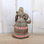 Polish Sisal Folk Doll Set of 3, Mother with Girl and Boy, PRL State Craft, Hand Made Poland, Folk Art, 1960s 1970s