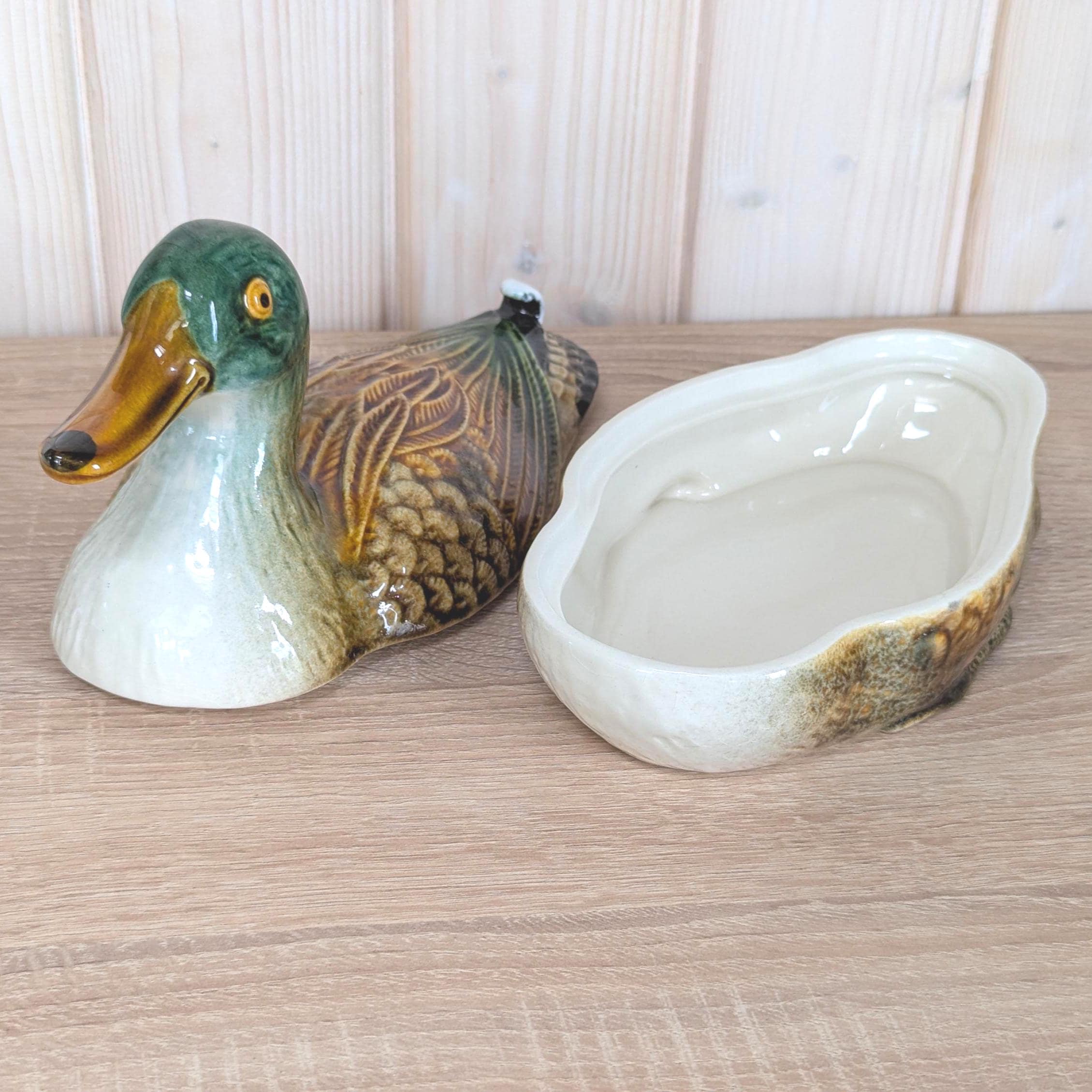 Subtil Portugal Mallard Duck Tureen, Ceramic Lidded Dish, P62A, Vintage 1970s