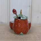 Vintage Strawberry Salt Pepper Sugar Set, Ceramic Tableware, Europe, Mid Century