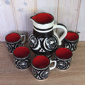 Mon Amour Schramberg Pitcher with Six Cups Germany Vintage