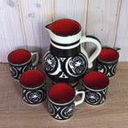 Mon Amour Schramberg Pitcher with Six Cups Germany Vintage