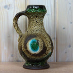 Dümler & Breiden Vase, Model 1006/20, West German Pottery, Green Brown Fat Lava, Vintage 1970s