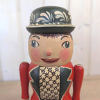 Erzgebirge Nutcracker, Hand Painted Wood Folk Art, Red, East German, Vintage 1970s