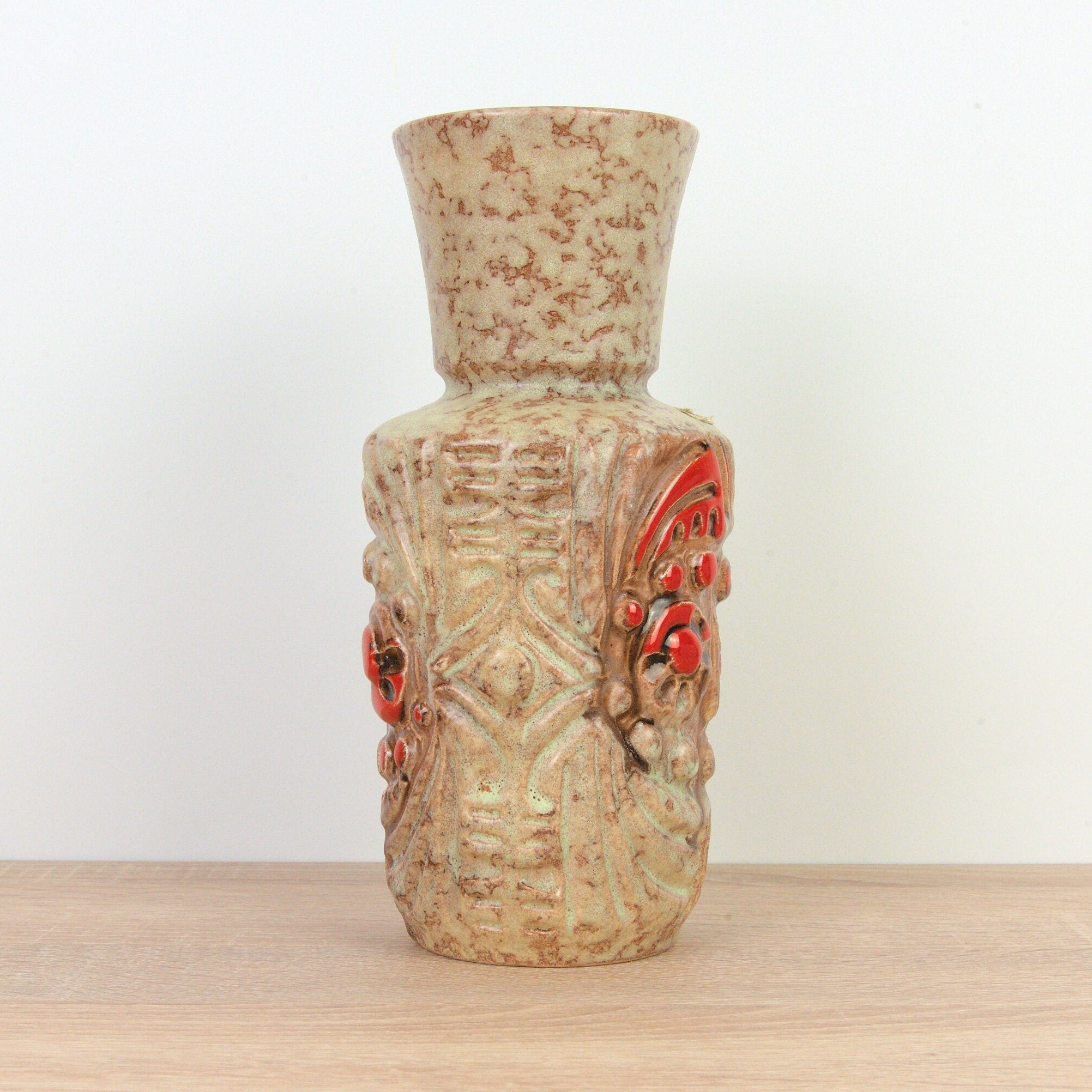 West Germany Übelacker Ü-Keramik Vase - 1325/24 - - Fat Lava - Mid Century 1960