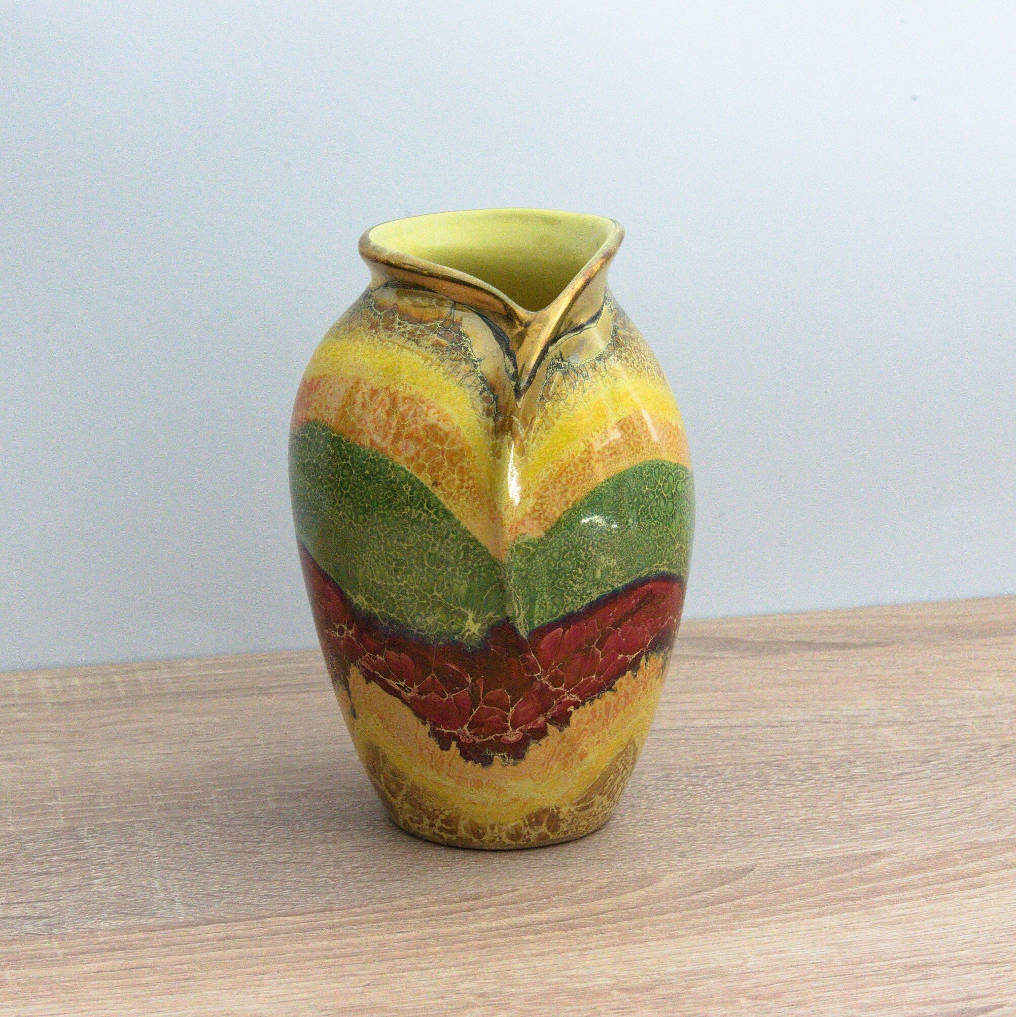 Vintage Multicolored Scheurich & Greulich Vase 232 25 Foreign 1950's