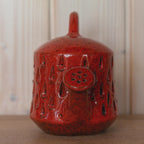 Fratelli Fanciullacci Red Ceramic Watering Can Vase, Mid-Century Italian Pottery