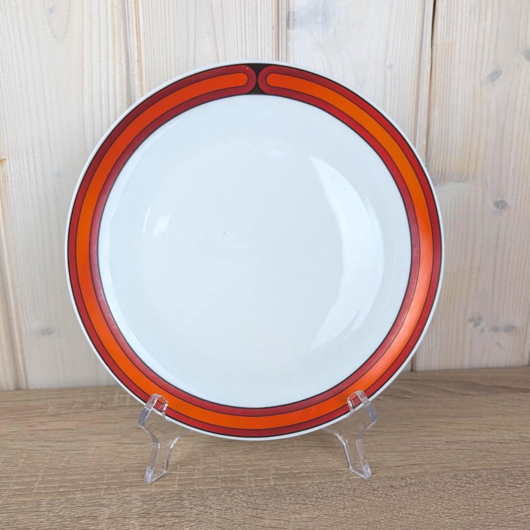 Arzberg Sizilia 3000 Dinner Plate Set of 8, Hans Theo Baumann, Orange Red, 1970s German Porcelain