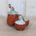 Vintage Strawberry Salt Pepper Sugar Set, Ceramic Tableware, Europe, Mid Century