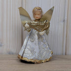 Vintage Koestel Angel Collection, Germany, Christmas Figurines, Brocade, Mid Century