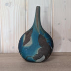 Vintage Mdina Art Glass "Lollipop" Vase: 1970s Tiger Pattern, Signed