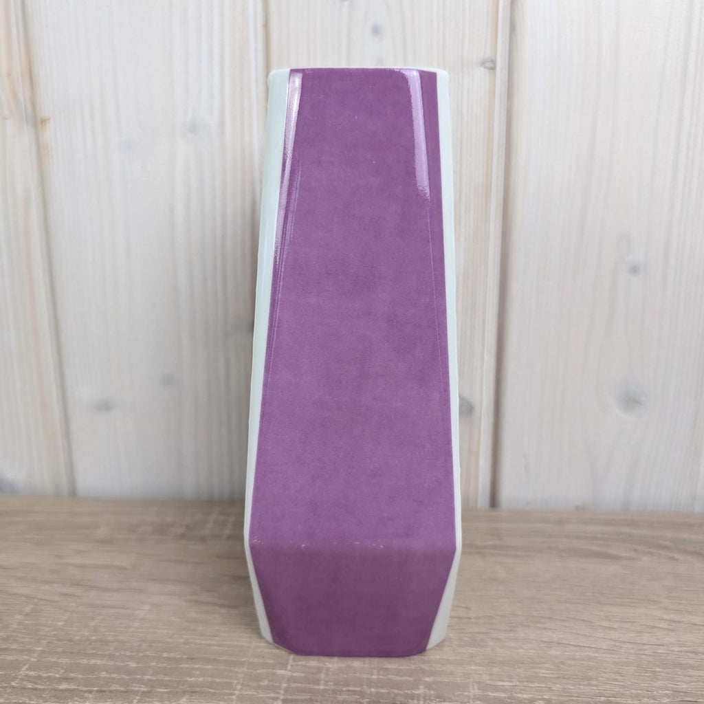 Rare Purple Relief Vase, Porcelain Plankenhammer Flos Bavaria, Mid Century