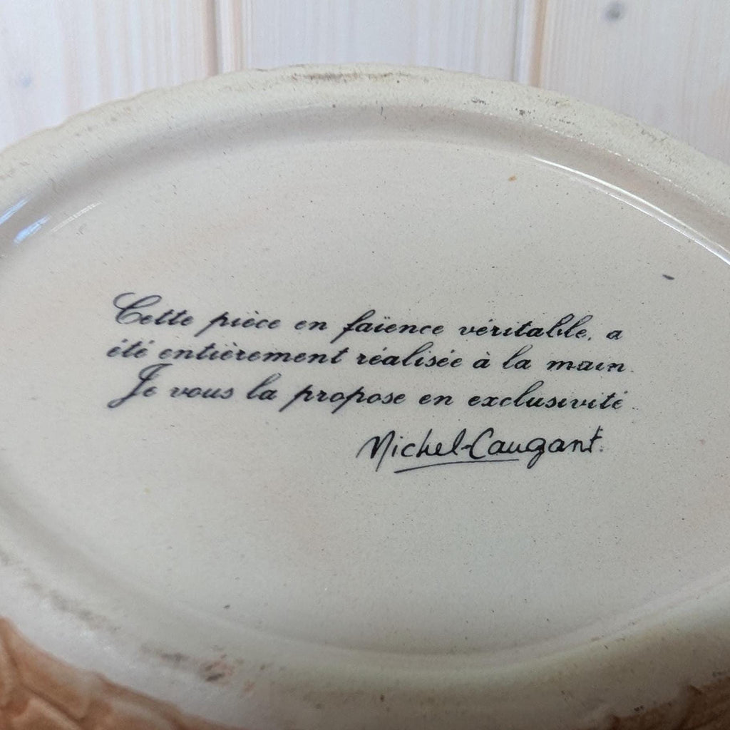 Vintage Michel Cougant Pheasant Dish, French Faience Lidded Bird Box