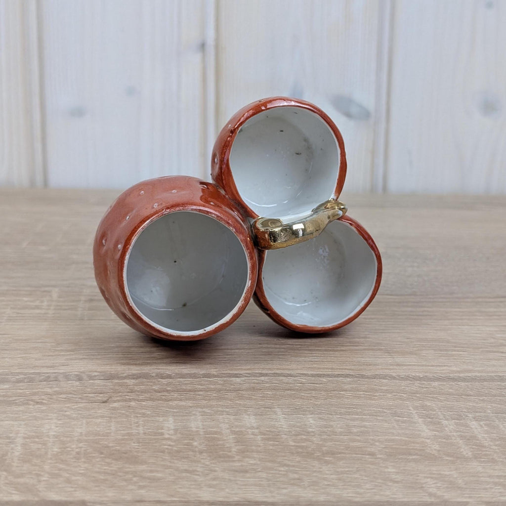 Vintage Strawberry Salt Pepper Sugar Set, Ceramic Tableware, Europe, Mid Century