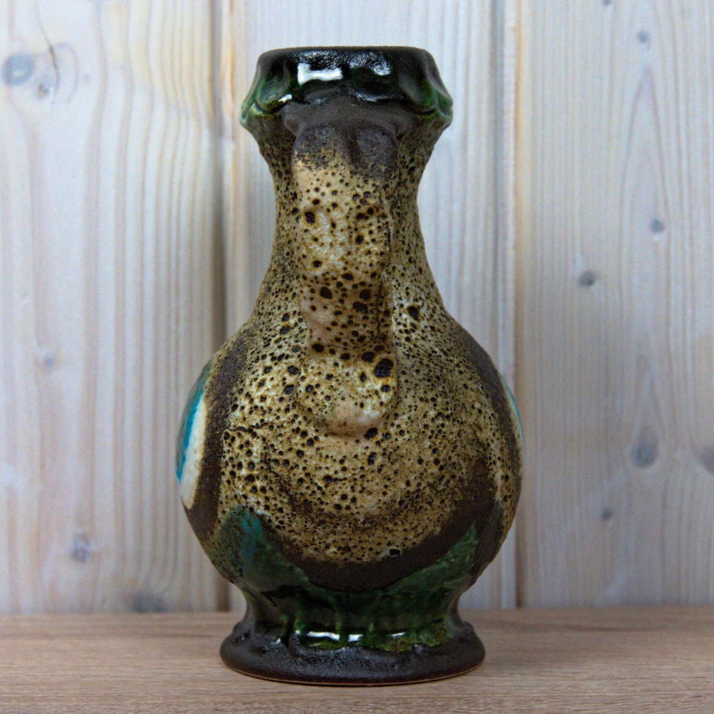 Dümler & Breiden Vase, Model 1006/20, West German Pottery, Green Brown Fat Lava, Vintage 1970s