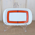 Arzberg Sizilia 3000 Serving Platter Set, Hans Theo Baumann, Orange Red, 1970s German Porcelain, Free Small Dish