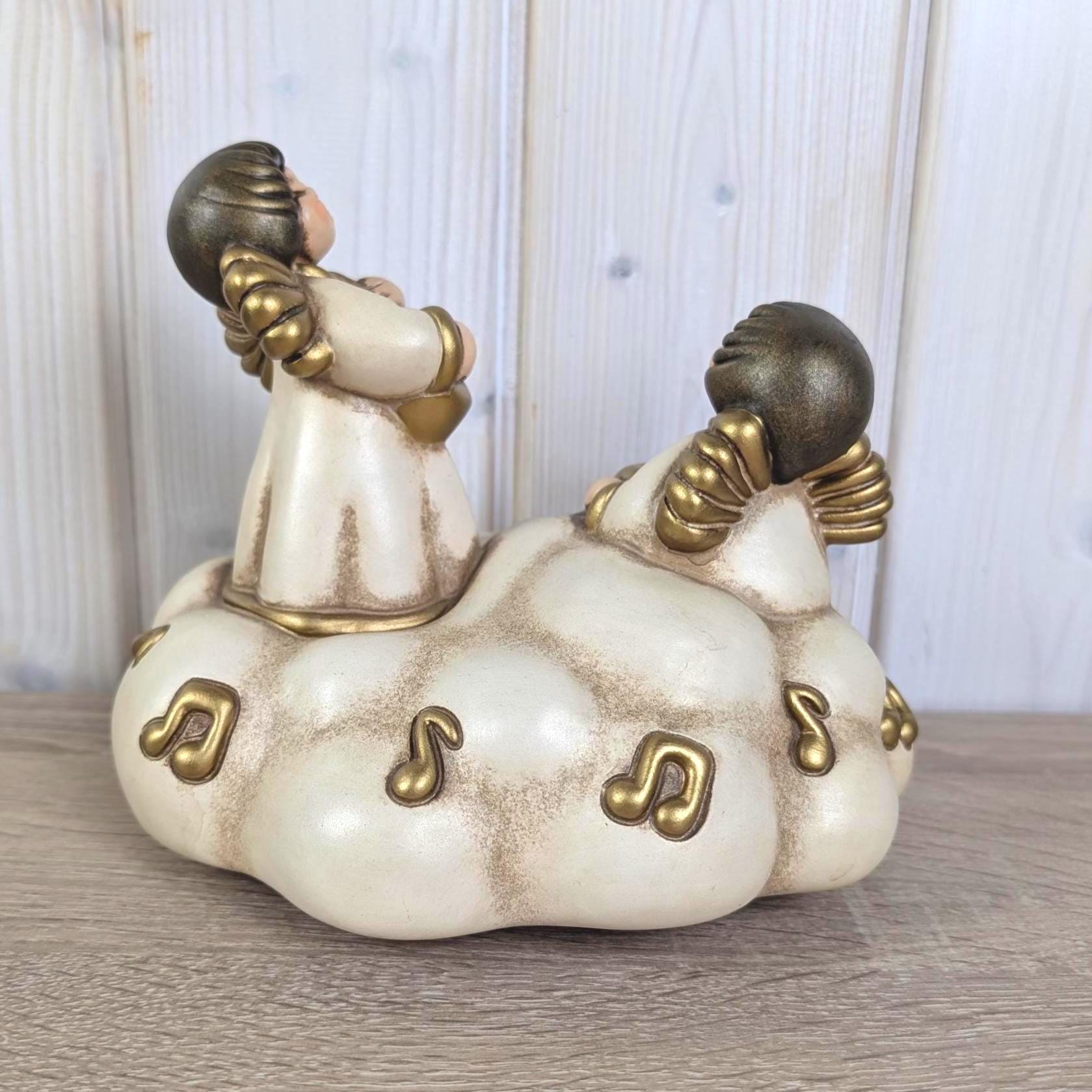 Vintage Thun Carillon Angeli, Angel Music Box, Italian Ceramic, Singing Angels on Cloud, 1980's
