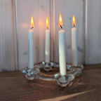 Pukeberg Sweden Glass Advent Candle Holder, Designed by Uno Westerberg, 1970s Mid-Century Scandinavian Vintage