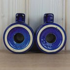 Cari Zalloni for Steuler, Set Cobalt Blue Candle Holders, Ceramic Pair, Germany, Vintage 1970s