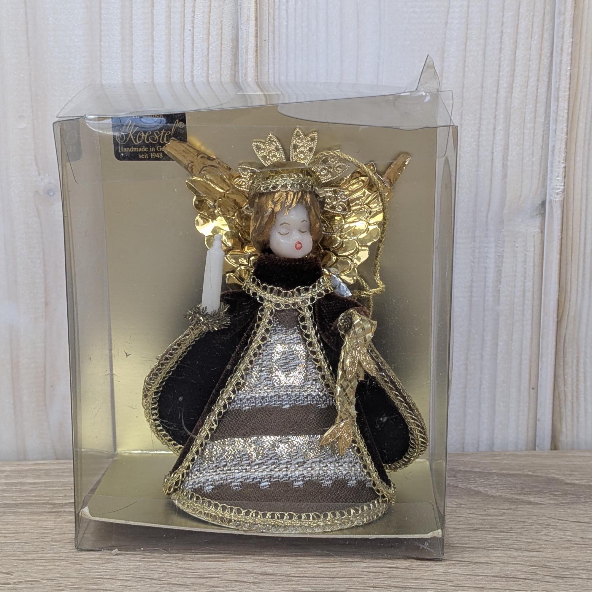 Vintage Koestel Angel Collection, Germany, Christmas Figurines, Brocade, Mid Century