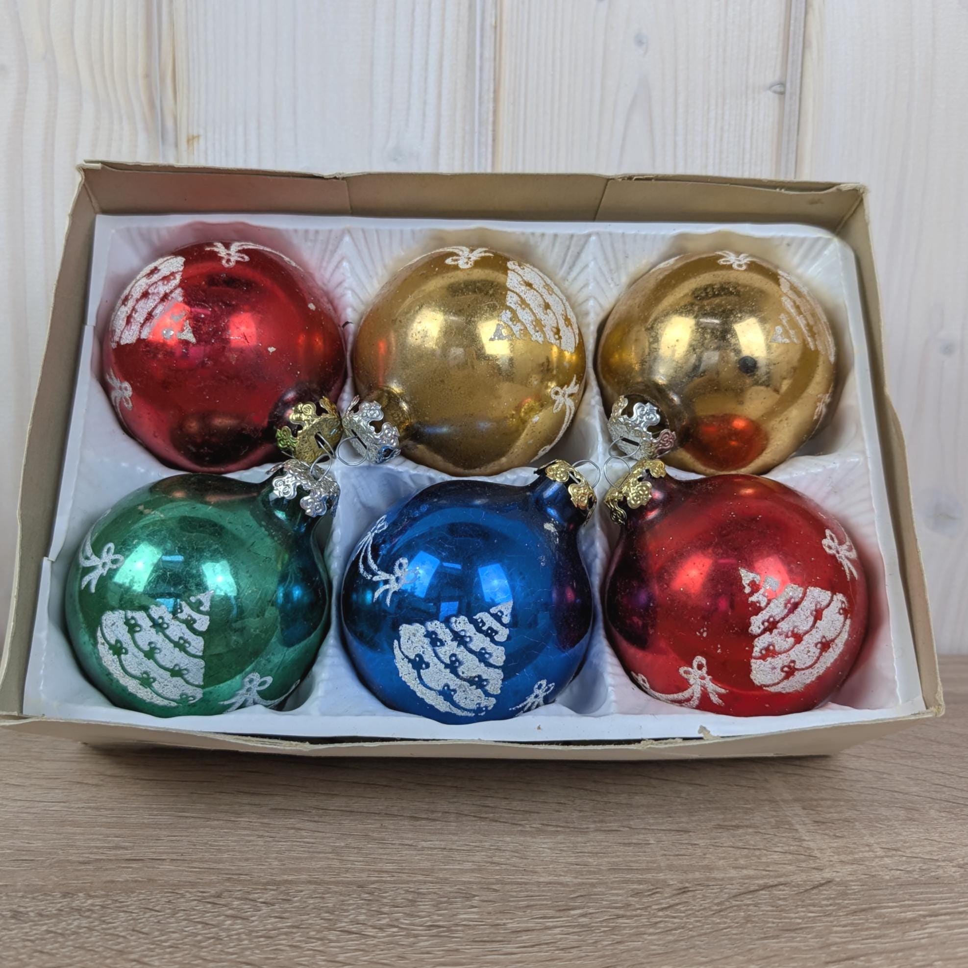 Martin Ziegler Glass Christmas Ornaments, German Holiday Decor Set, vintage