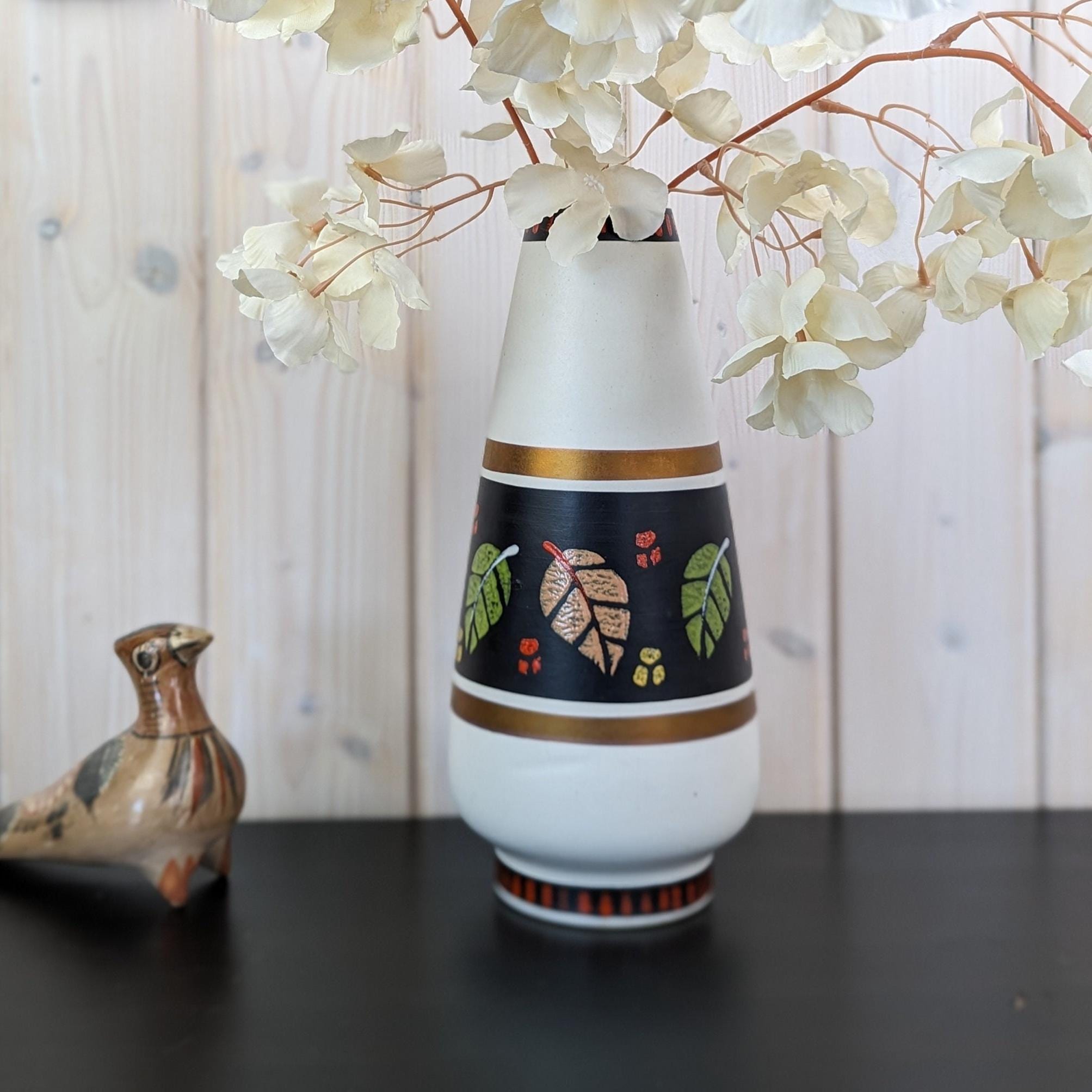 1960s Dumler & Breiden Floral Design Vase 135-30 Vintage West Germany
