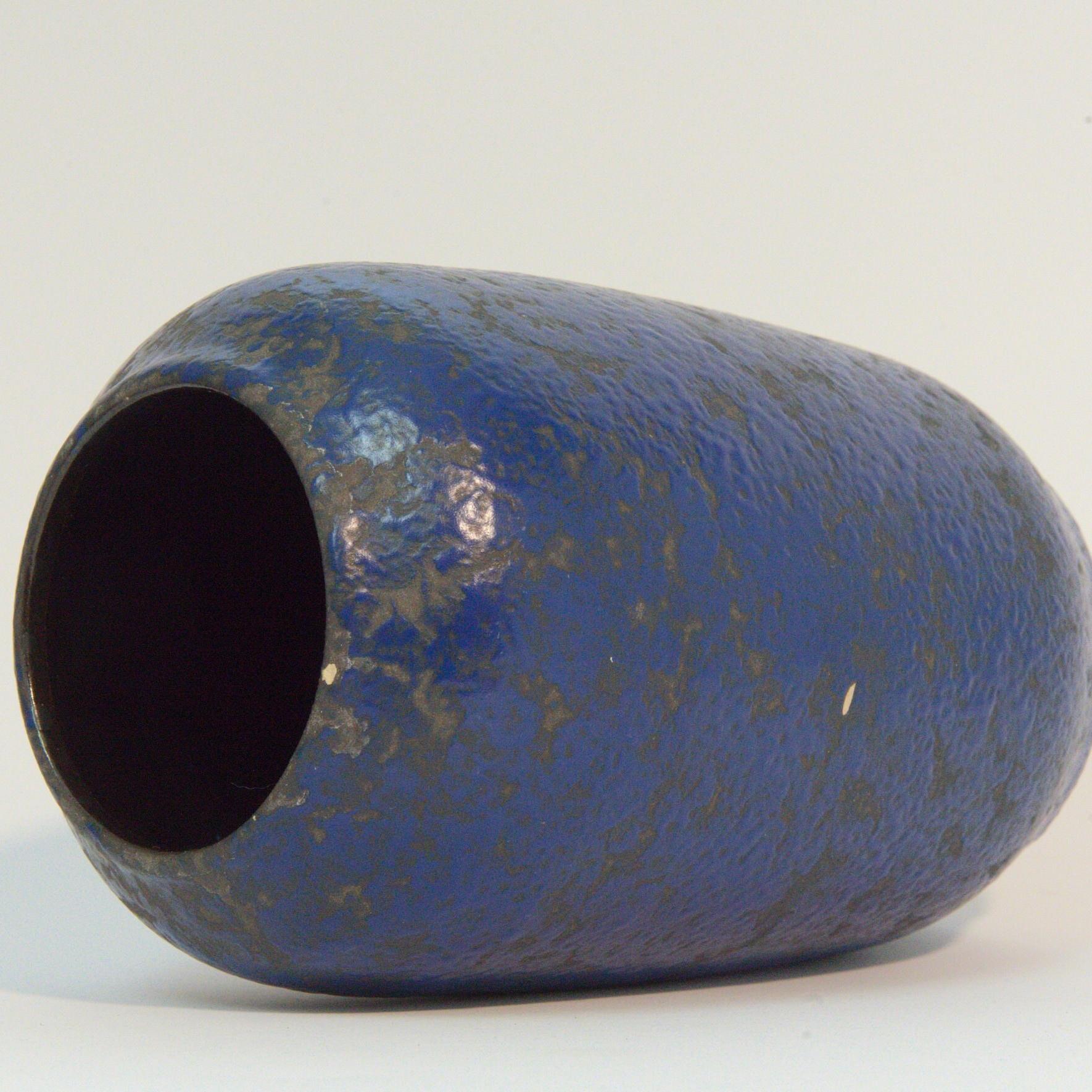 1960s Scheurich 238-18 Blue Vase West Germany Vintage Ceramic