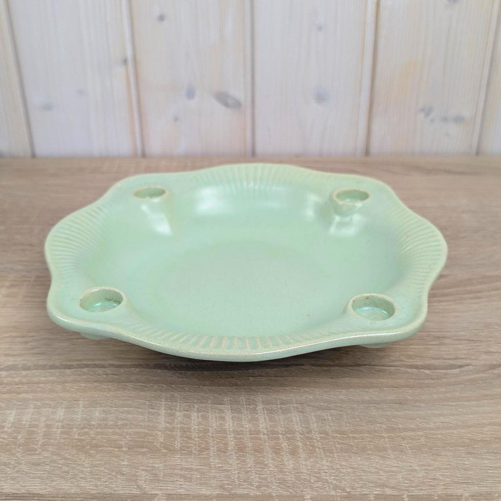 Jasba Germany Advent Candle Holder, Celadon Mint Green Ceramic, Model 1924/25, Pre-1949, Rare Early Version, Advent Wreath Bowl