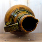 Jasba Ceramic Pitcher, Model 0781225, West German Pottery, Brown Green Glaze, Vintage 1970s