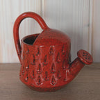 Fratelli Fanciullacci Red Ceramic Watering Can Vase, Mid-Century Italian Pottery
