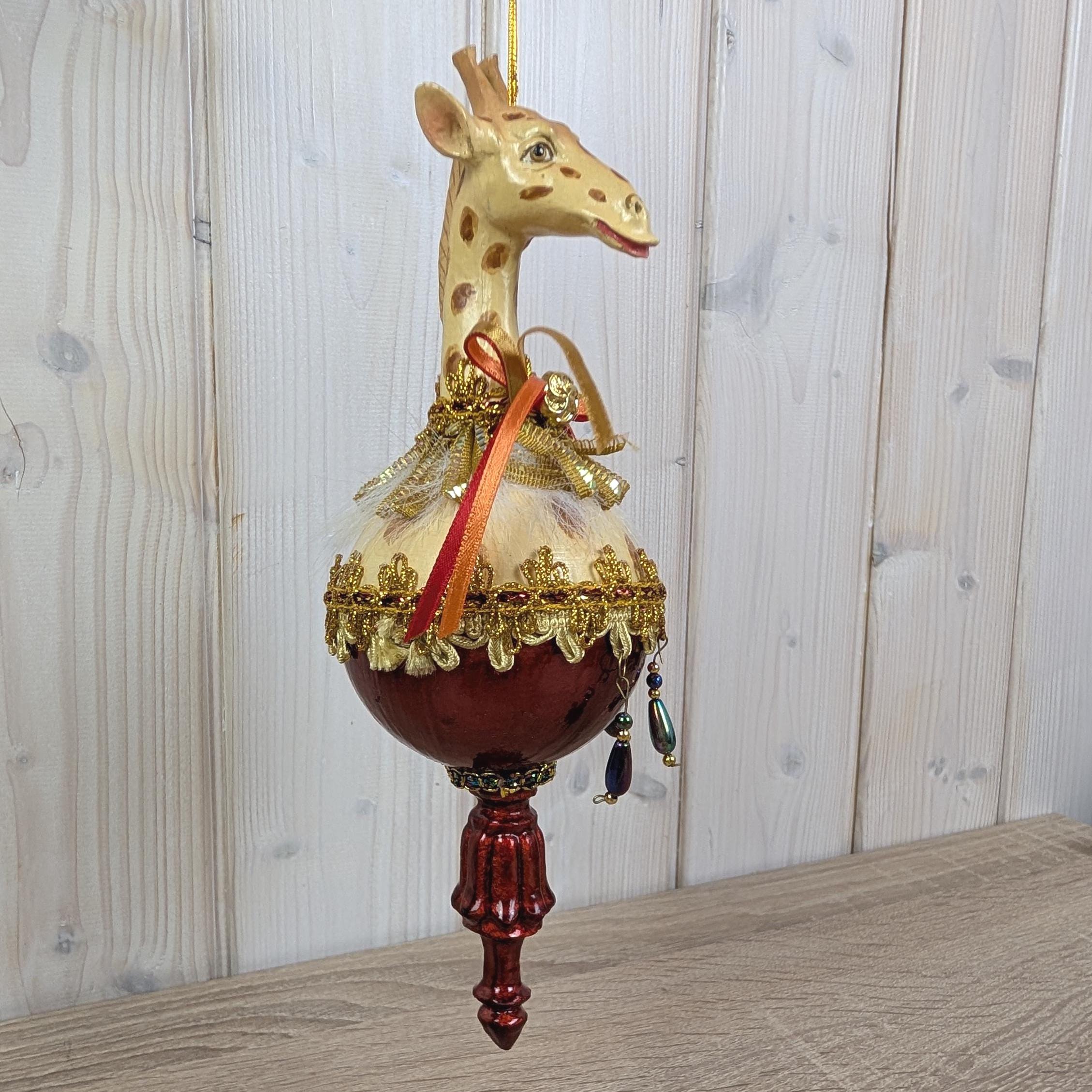 Giraffe Hanging Ornament, Safari Decor, Vintage Style Christmas Decoration