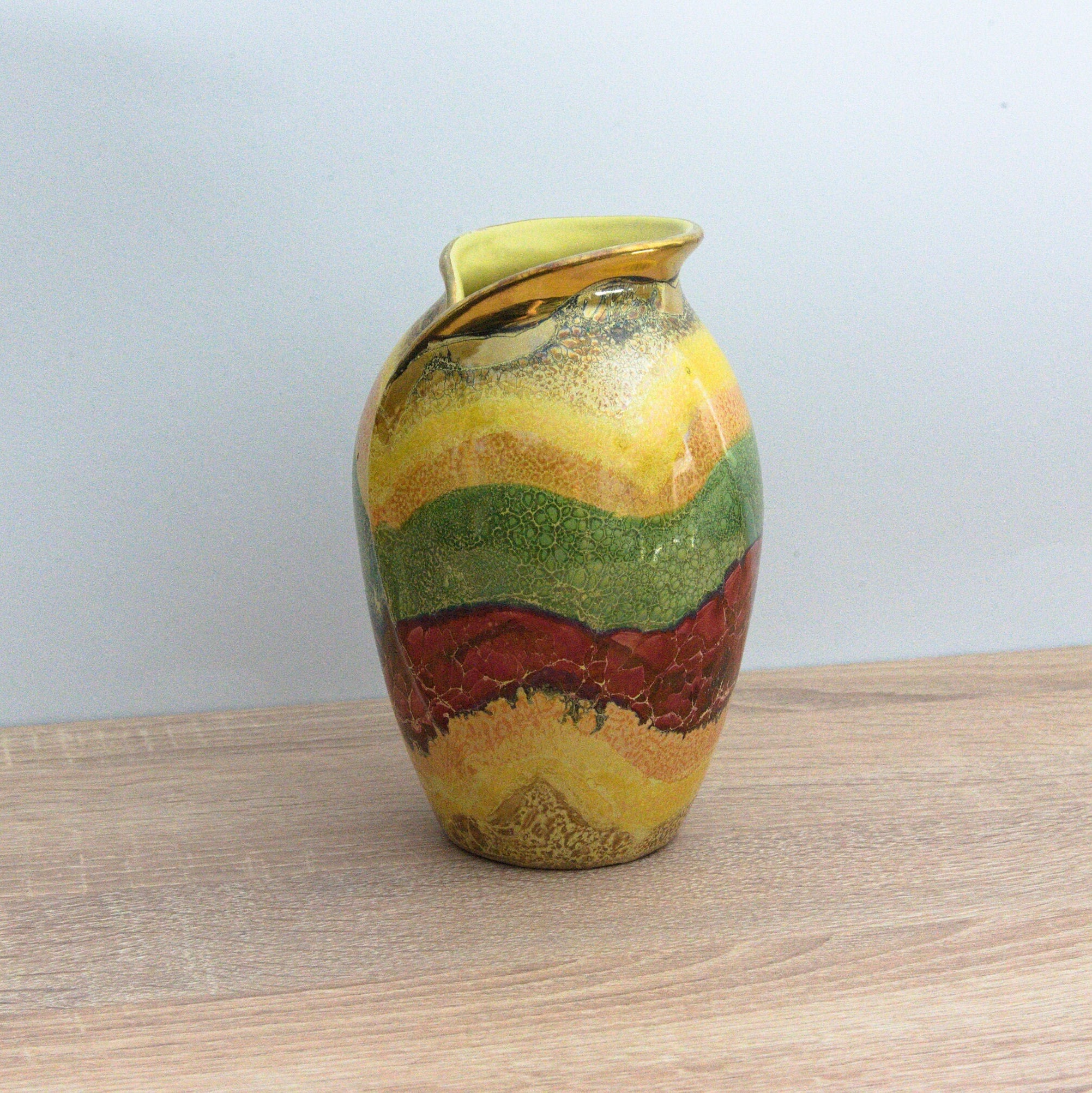 Vintage Multicolored Scheurich & Greulich Vase 232 25 Foreign 1950's