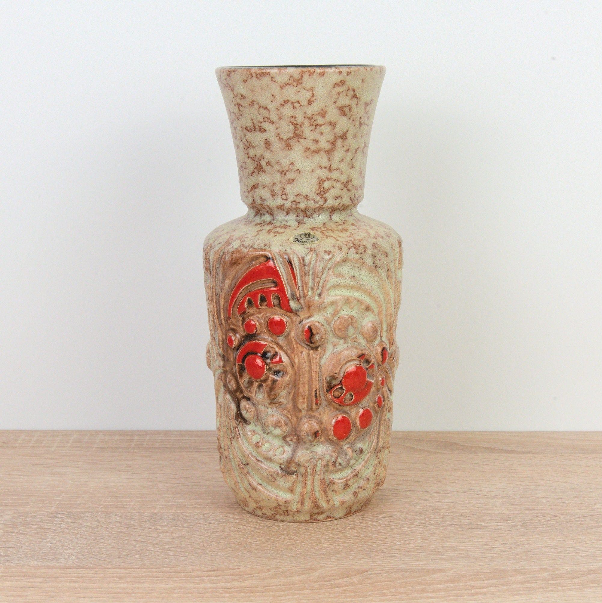 West Germany Übelacker Ü-Keramik Vase - 1325/24 - - Fat Lava - Mid Century 1960
