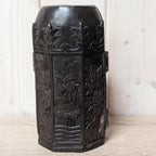 Handcarved Folding Travel Shrine: Chinese Buddha Altar, 20th Century Devotional Art