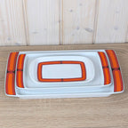 Arzberg Sizilia 3000 Serving Platter Set, Hans Theo Baumann, Orange Red, 1970s German Porcelain, Free Small Dish