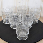 Spiegelau Happy-Time Allrounder Glasses Set of 6, Brutalist Relief Crystal in the style of Finnish designer Nanny Still, Germany 1970s