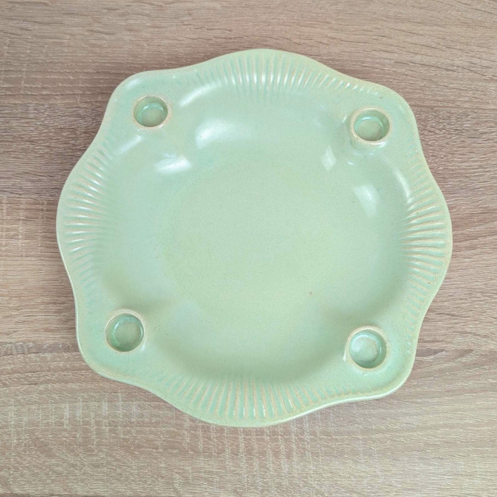 Jasba Germany Advent Candle Holder, Celadon Mint Green Ceramic, Model 1924/25, Pre-1949, Rare Early Version, Advent Wreath Bowl