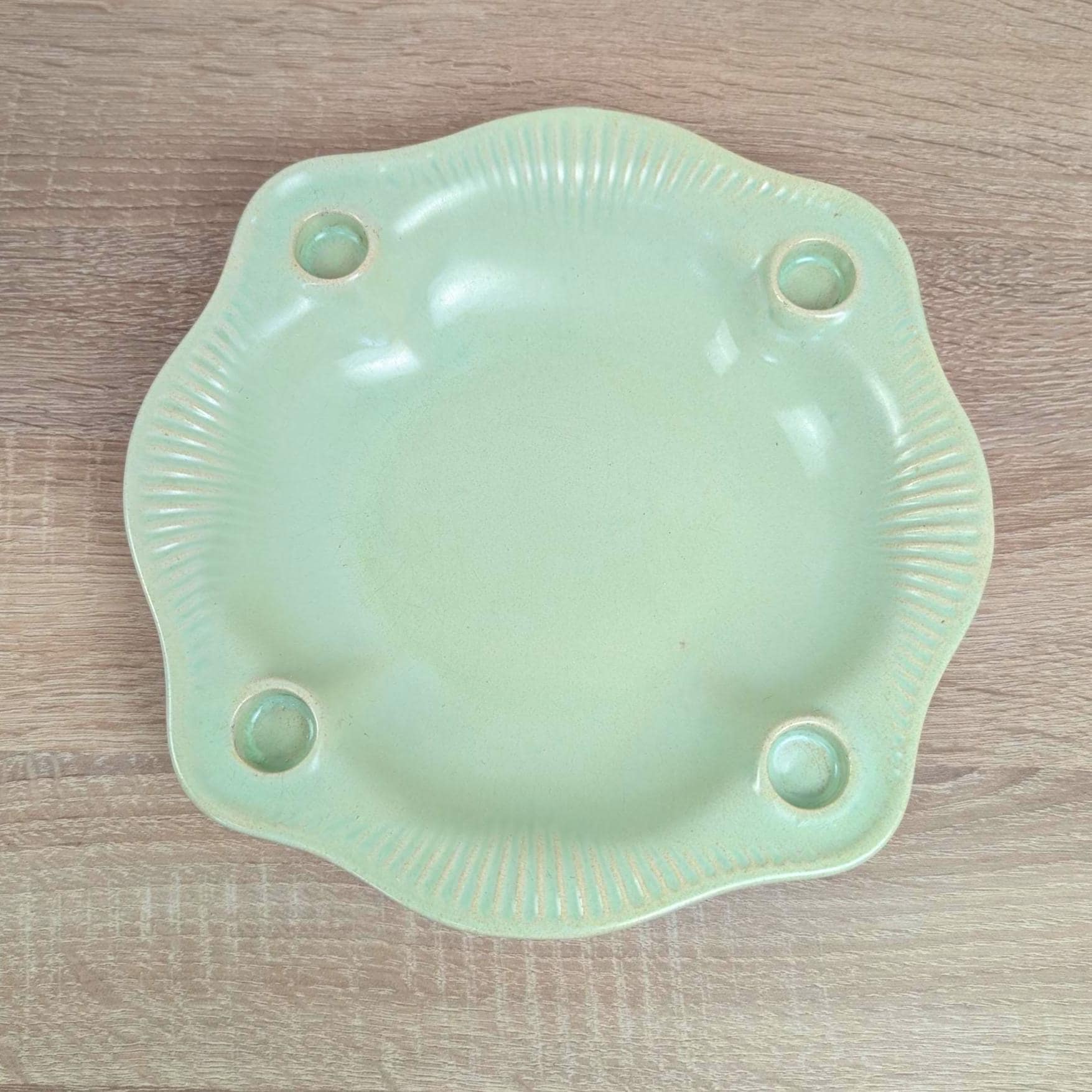 Jasba Germany Advent Candle Holder, Celadon Mint Green Ceramic, Model 1924/25, Pre-1949, Rare Early Version, Advent Wreath Bowl