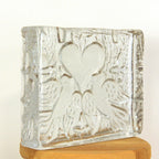 Walther Glas Love Duo Candle Holder, Vintage 1970s German Crystal, Romantic Dove Design
